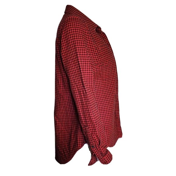 LANDS END Red Black Plaid Long Sleeve Button Down Shirt Womens Size S Small - Picture 4 of 7